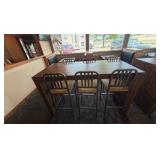 High Top Table and (6) Bar Stools