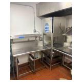Left side stainless steel drain board; right-side sink