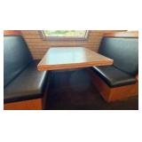 (4) Double-Back Booth seats,  (1) Single Boot seat; 5 Wall-mounted Tables