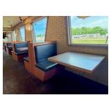 (4) Double-Back Booth seats,  (1) Single Boot seat; 5 Wall-mounted Tables