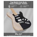$130 RVONE RST-150 39" Beginner Electric Guitar Kit with Amp & HSS Pickups, Starter Set, Gig Bag