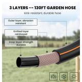 $180 Giraffe Tools Retractable Garden Hose Reel 1/2 in x 130 ft, Wall Mount, Slow Return, 180 Swivel