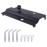 $140 25000 lbs Gooseneck Ball Plate for 5th Wheel Rails, 2-5/16 in Ball, Rails, Carbide Black