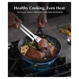 Carbon Steel 12-Inch Nonstick Frying Pan, Cookware with Silicone Handle, Induction Safe