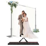 $170 Pipe and Drape Backdrop Stand Kit, 10ftx10ft Heavy Duty Backdrop Stand, Adjustable Background Stand with Metal Base for Photography, Wedding, Parties, Events Decoration