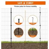 15-Panel No-Dig Fence with Gate, 32 in H x 36 ft L, Rustproof Metal Garden Edging, Black