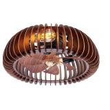 $151 20" Semicircle Flush Mount Fan Light with Remote, 6 Speeds, Quiet DC Motor, Wood