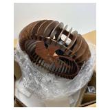 $151 20" Semicircle Flush Mount Fan Light with Remote, 6 Speeds, Quiet DC Motor, Wood