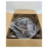 $151 20" Semicircle Flush Mount Fan Light with Remote, 6 Speeds, Quiet DC Motor, Wood