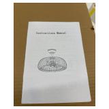 $151 20" Semicircle Flush Mount Fan Light with Remote, 6 Speeds, Quiet DC Motor, Wood