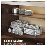 KScocina Chafing Dishes for Buffet, 4 Pack 5Qt Square Stainless Steel Set, Buffet Warmer Grey
