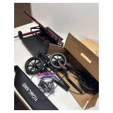 $136 HOMLAND Foldable Rollator Walker with Seat, Aluminum Frame, 8" Wheels, Height Adjustable