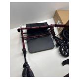 $136 HOMLAND Foldable Rollator Walker with Seat, Aluminum Frame, 8" Wheels, Height Adjustable