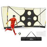 MoKo 12x6 FT Soccer Goal with Precision Target, Portable Foldable Base, Stakes & Carry Bag