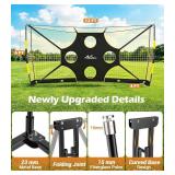 MoKo 12x6 FT Soccer Goal with Precision Target, Portable Foldable Base, Stakes & Carry Bag
