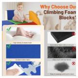 TODIBY 6-Piece Soft PU Leather Toddler Climbing Toys, Foam Play Gym Blocks Indoor Climber Set