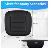 KAYI Car Seat Cushion with Memory Foam, Breathable Leather Surface, Anti-Slip Bottom, Black