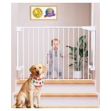 Cumbor 29.2 43" Baby Gate, Hardware Mounted, Auto-Close, Walk-Thru, White