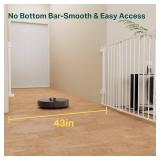 Cumbor 29.2 43" Baby Gate, Hardware Mounted, Auto-Close, Walk-Thru, White