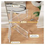 Cumbor 29.2 43" Baby Gate, Hardware Mounted, Auto-Close, Walk-Thru, White