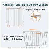 Cumbor 29.2 43" Baby Gate, Hardware Mounted, Auto-Close, Walk-Thru, White