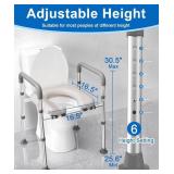 HOMLAND Raised Toilet Seat with Handles, Adjustable Height/Width, 400lb, Fits Any Toilet