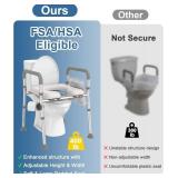 HOMLAND Raised Toilet Seat with Handles, Adjustable Height/Width, 400lb, Fits Any Toilet