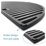 24" Cast Iron Heavy-Duty Half-Moon Grates for Kamado Grills, 24" Grill Grid