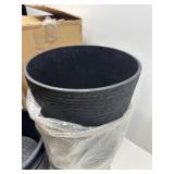Worth Garden 2-Pack 21"H Black Tall Planters with Inside Pots, 14" Dia Plastic Pots