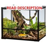 $120 URUQ 35-Gallon Glass Reptile Terrarium, 23 x 18 x 19, Front-Opening Sliding Door, Screen Vent