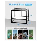 $120 URUQ 35-Gallon Glass Reptile Terrarium, 23 x 18 x 19, Front-Opening Sliding Door, Screen Vent
