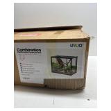 $120 URUQ 35-Gallon Glass Reptile Terrarium, 23 x 18 x 19, Front-Opening Sliding Door, Screen Vent