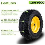 16x6.5-8 Tubeless Tire & Wheel (2 Pcs) for Riding Lawn Mower, 3" Offset Hub, Bearings
