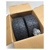 16x6.5-8 Tubeless Tire & Wheel (2 Pcs) for Riding Lawn Mower, 3" Offset Hub, Bearings