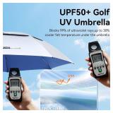 68/62/54/47 UV Protection Golf Umbrella with Windproof Vented Canopy, Push-Button Auto Open
