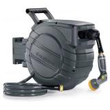 $136 GLAHODEN Retractable Hose Reel 5/8 x 90 ft, 2025 Dual Ratchet Lock, 180  Swivel Mount
