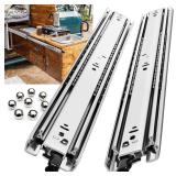Locking Drawer Slides, Full Extension, 12-40 Inch, Side-Mount Rails, 136 lb, 1 Pair