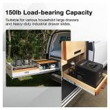 Locking Drawer Slides, Full Extension, 12-40 Inch, Side-Mount Rails, 136 lb, 1 Pair