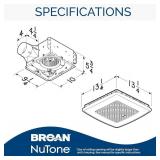 $170 Broan-NuTone AER110RGBL 110 CFM Ventilation Fan, 24-Color LED, 1.5 Sones, ENERGY STAR, White