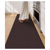 Color&Geometry Anti Fatigue Kitchen Mat 24x84, Easy Clean, Water/Oil Proof, Anti Slip Rug Brown