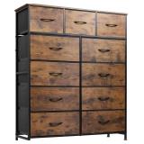 WLIVE Tall Dresser for Bedroom, Fabric Storage Tower with 11 Drawers, Steel Frame, Wood Top