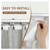 MaKefeile Ceiling Curtain Track, Wall & Ceiling Mounted Rail   Room Divider Track, White 9ft