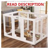 $200 Clear Acrylic Dog Play Pen Indoors 30", 10 Panels, Transparent Puppy Playpen with Door, White