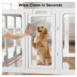 $200 Clear Acrylic Dog Play Pen Indoors 30", 10 Panels, Transparent Puppy Playpen with Door, White