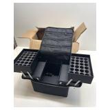 Deciniee Travel Makeup Bag with 4 Trays, Adjustable Dividers, Travel Case, Black
