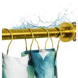 Artiwell Heavy Duty Shower Rod, Adjustable 47-84 in, Permanent Mount, Stainless, Brushed Gold