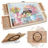 ALL4JIG 1500-Piece 2-in-1 Tilting & Rotating Puzzle Board, 24.53" x 33.19", 4 Drawers, Cover
