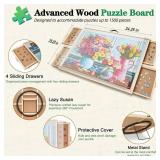 ALL4JIG 1500-Piece 2-in-1 Tilting & Rotating Puzzle Board, 24.53" x 33.19", 4 Drawers, Cover