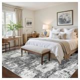 Area Rug for Living Room - Washable, Non-Shedding, Stain-Resistant, Anti-Slip, Soft, Black