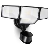 LUTEC 80W 9000LM LED Security Light with Motion Sensor, 4-Head Floods, IP65, 5000K